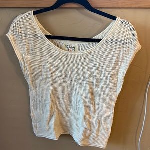 White knit womens t shirt - billabong womens small